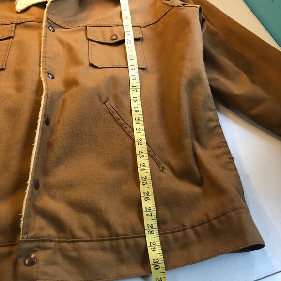 Vintage Dickies Light Brown Jacket, Sherpa-Lined, Size Large - Picture 5 of 12